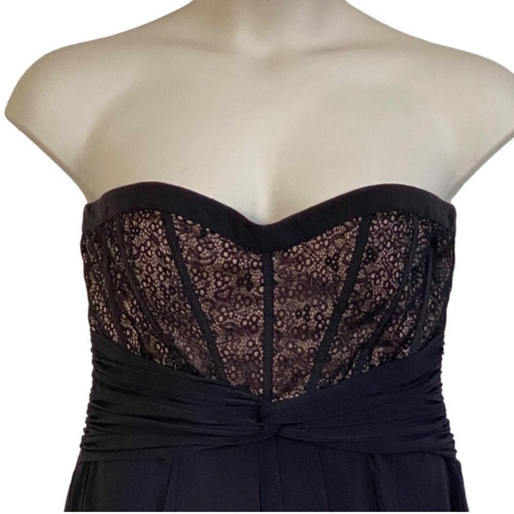 Elegant Black Lace Strapless Dress